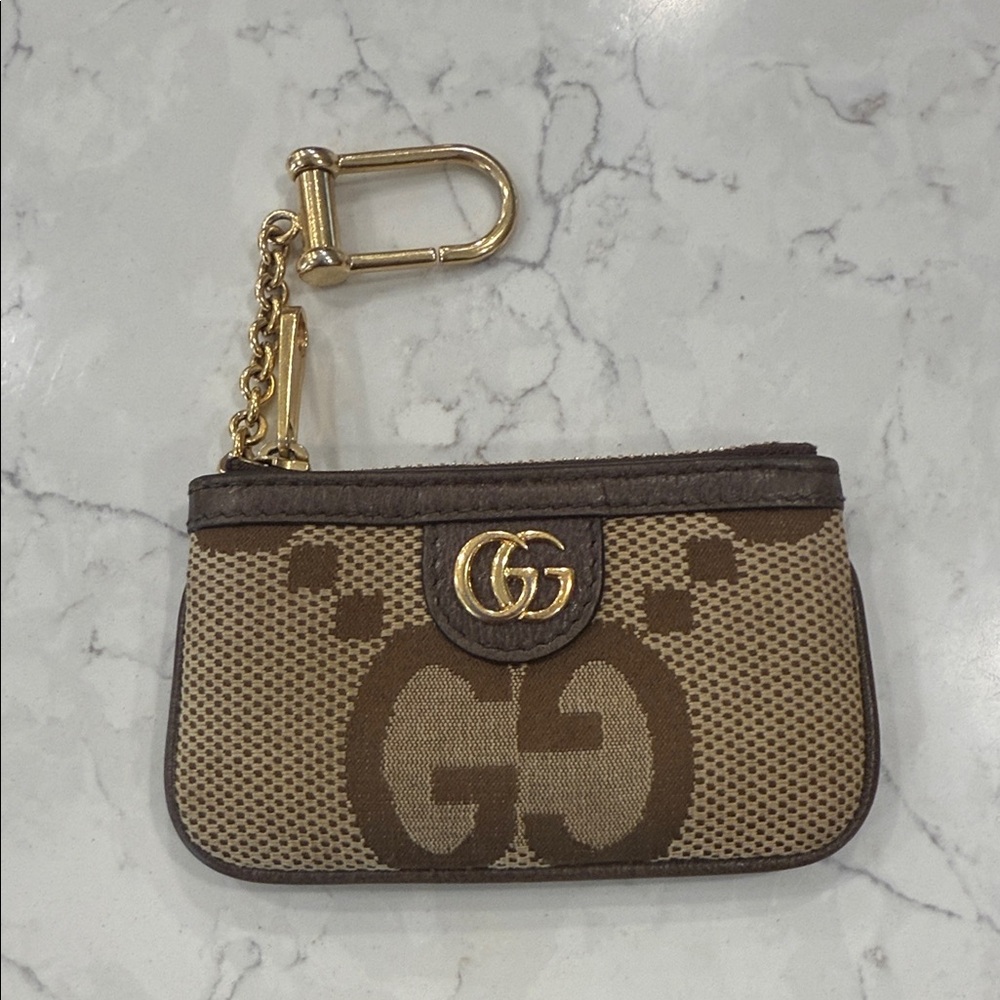 Gucci Ophidia Jumbo GG canvas key pouch coin wallet